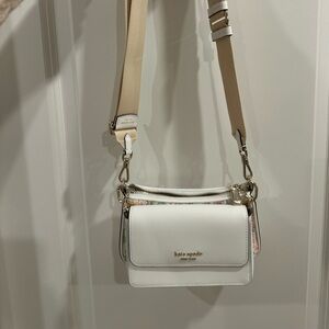 Kate Spade Double Up Tweed Crossbody Bag Multi Color Convertible NWT - $328 MSRP